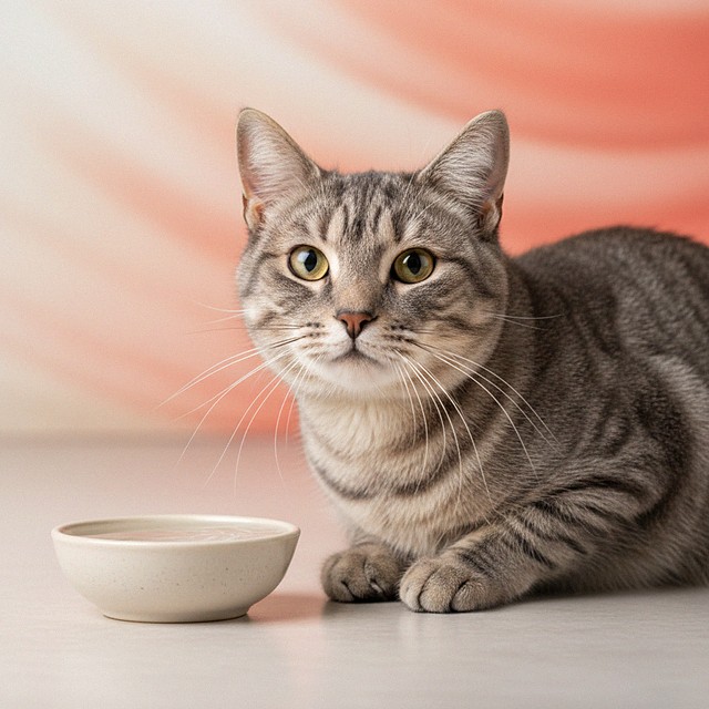 Mochi, a grey tabby cat